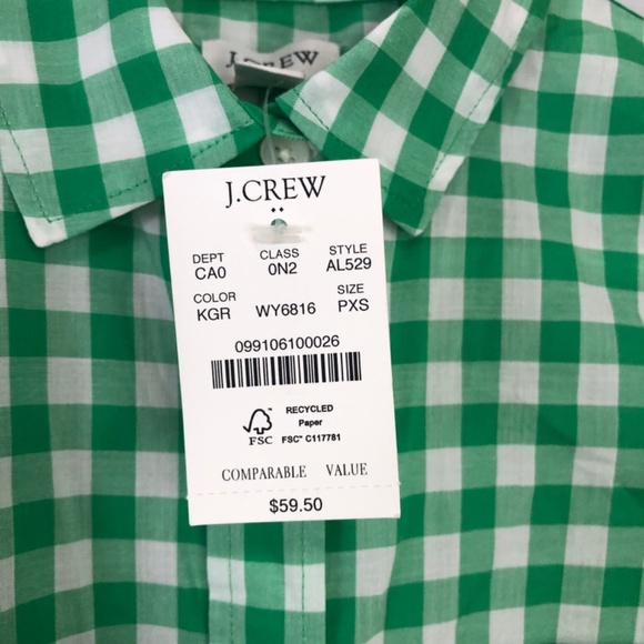 J Crew Green Plaid Long Sleeve Button Down - XSP - Picture 8 of 15